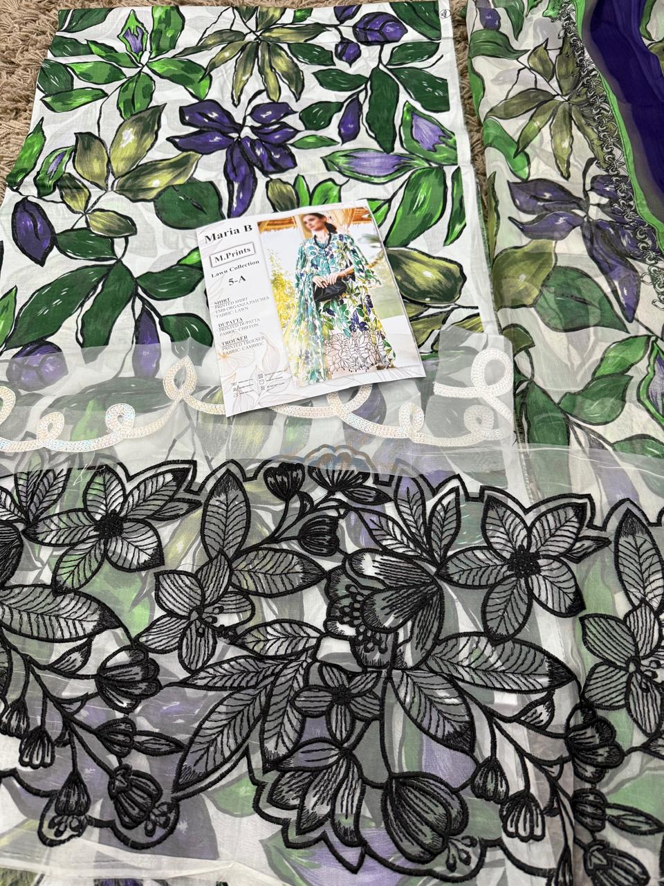 MARIA B Mprints Unstitched Lawn Collection 2025 | Spring Summer | 5A MASTER REPLICA