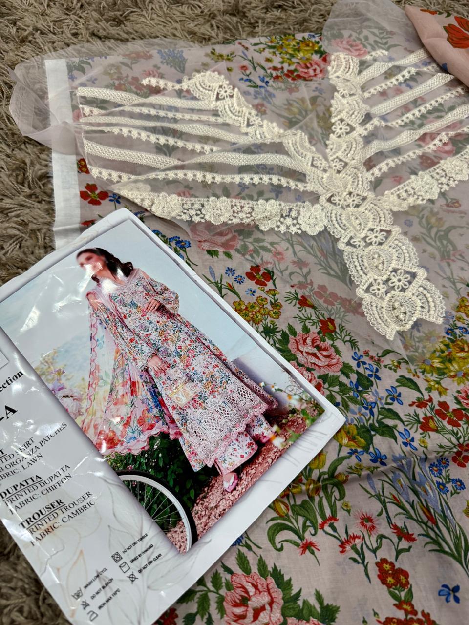 M Prints by Maria B Embroidered Suits Unstitched 3 Piece 7A ***Master replica***