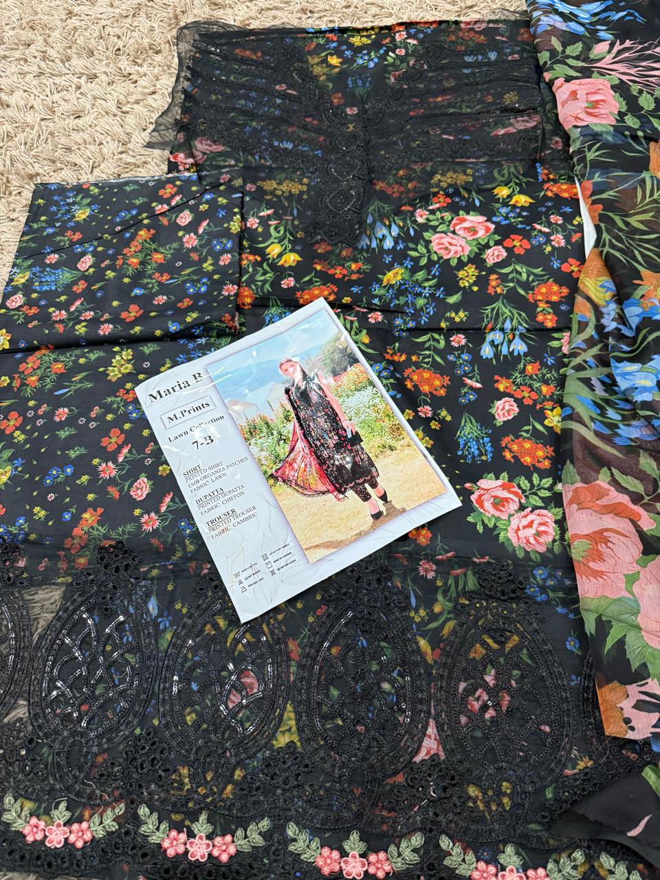 MARIA B Mprints Unstitched Lawn Collection 2025 | Spring Summer | 7B MASTER REPLICA