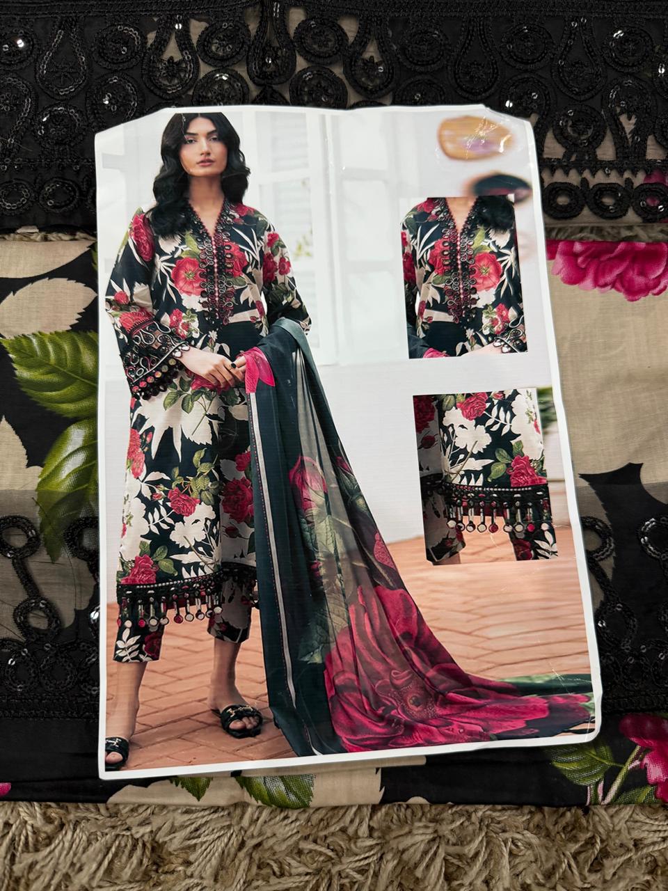 Baroque Luxury Lawn Embroidered Collection 3 Pc Unstitched
