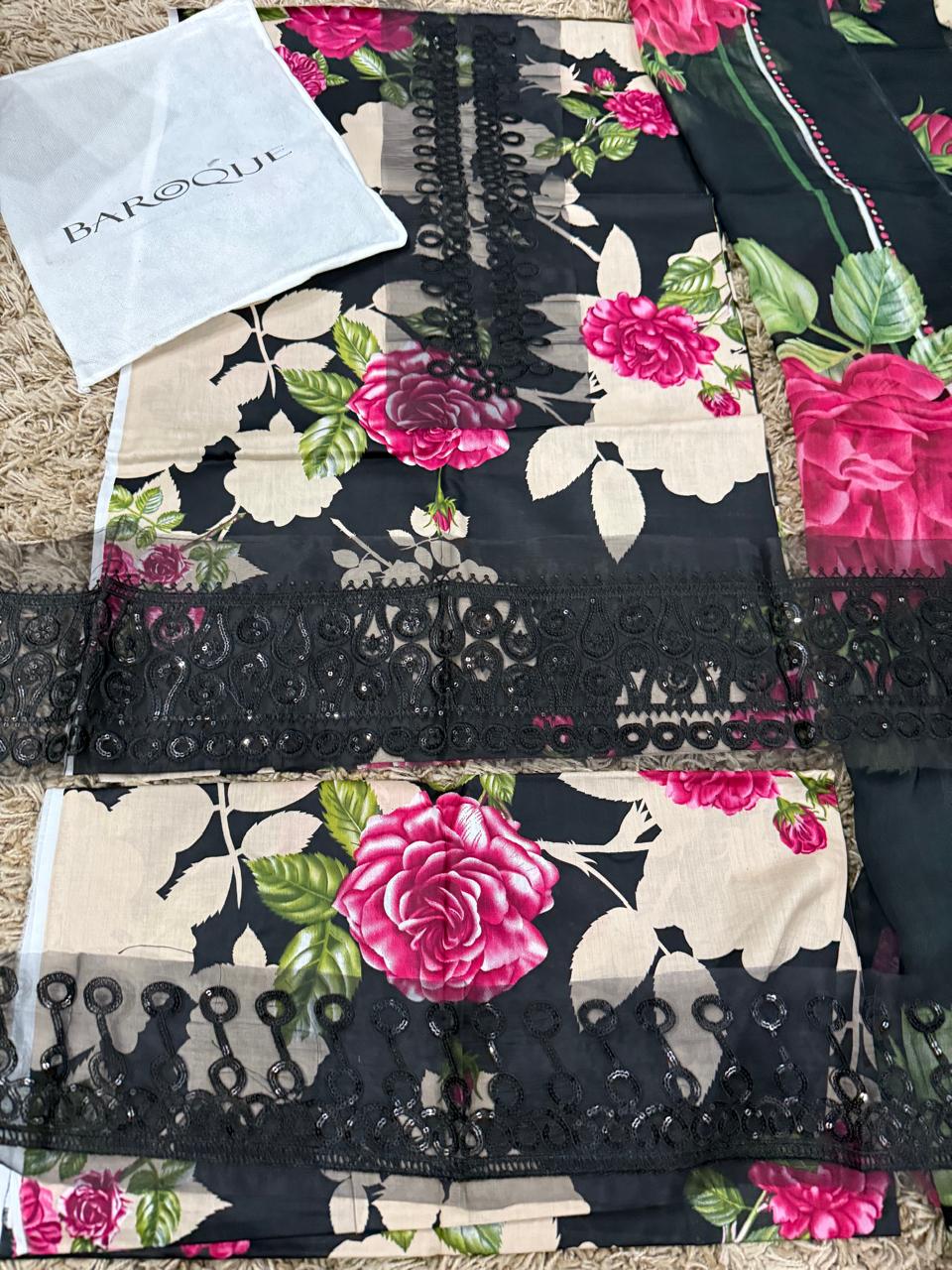 Baroque Luxury Lawn Embroidered Collection 3 Pc Unstitched