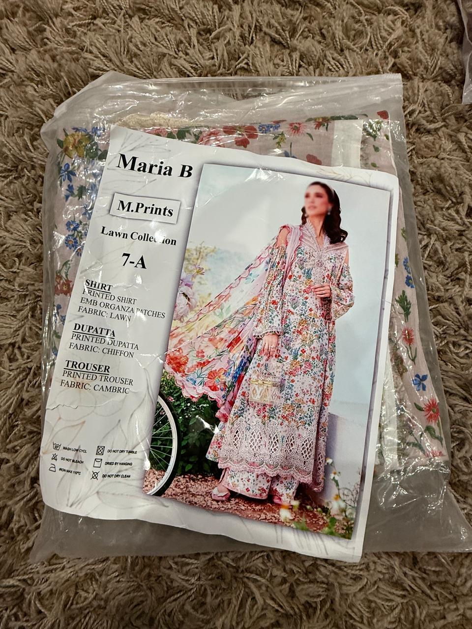 M Prints by Maria B Embroidered Suits Unstitched 3 Piece 7A ***Master replica***