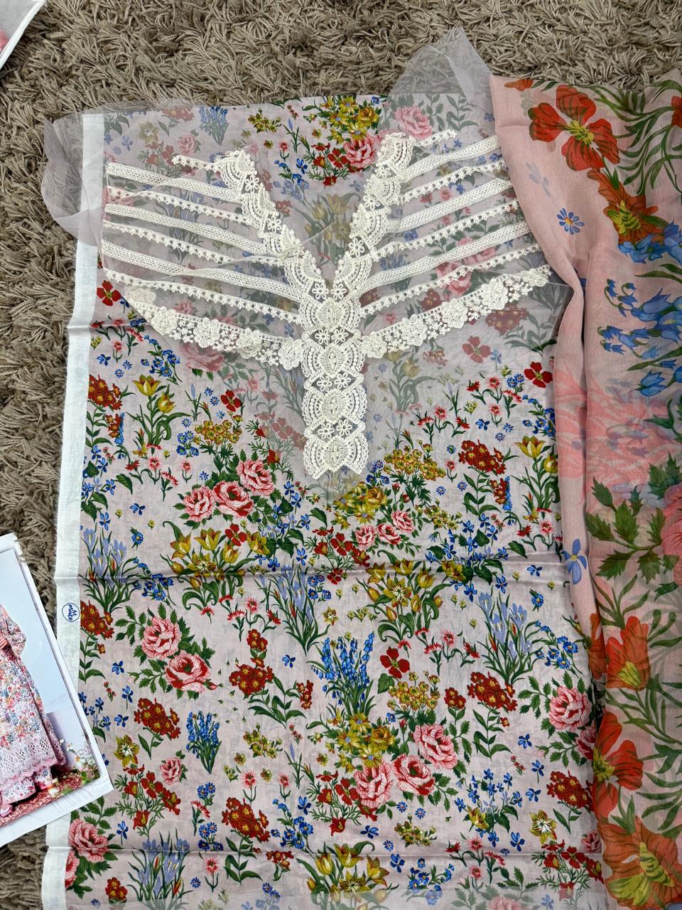 M Prints by Maria B Embroidered Suits Unstitched 3 Piece 7A ***Master replica***