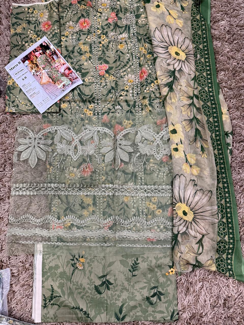 MARIA B Mprints Unstitched Lawn Collection 2025 | Spring Summer | 8B MASTER REPLICA