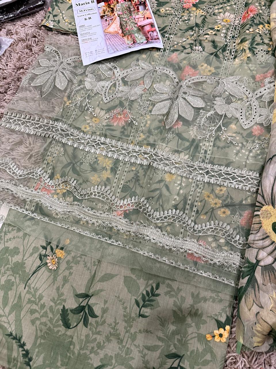 MARIA B Mprints Unstitched Lawn Collection 2025 | Spring Summer | 8B MASTER REPLICA