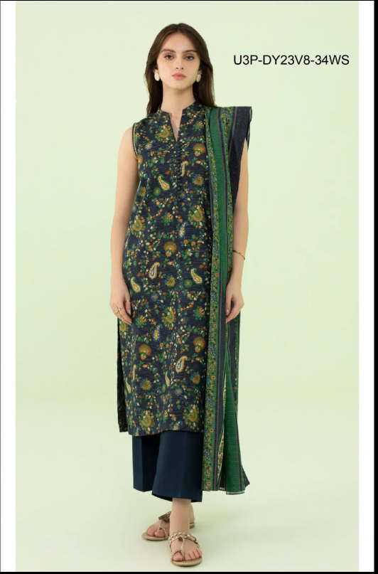 U3P-DY23V8-34WS Unstitched Printed Lawn Collection 2025 Volume-6 by Sapphire